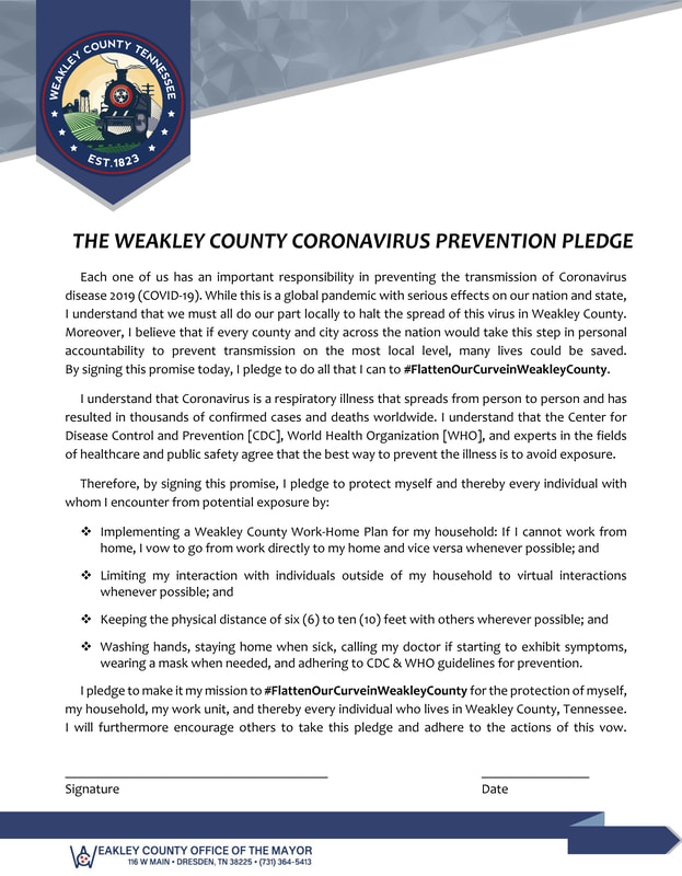 Picture of Prevention Pledge with Weakley County Seal